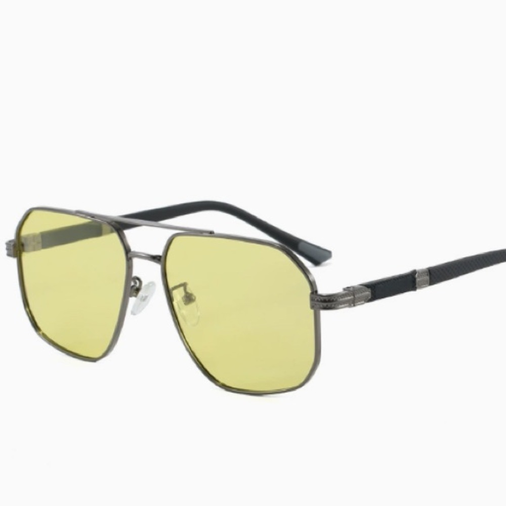 Men's Yellow Lens Aviator Sunglasses - Unbranded Metal Frame